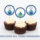 Sail Away Nautical Sailboat Blue Cupcake Toppers Party Favor Tags Printable #A210