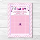 Pink Chevron Butterfly Oh Baby Printable Baby Shower Bingo Cards #A249
