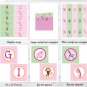 Pink Safari Jungle Animals Printable Baby Shower Party Package #A225