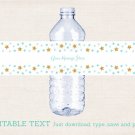 Twinkle Little Star Mint Green & Gold Water Bottle Labels Printable Editable PDF #A381