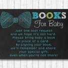 Bow Tie Chalkboard Printable Baby Shower Book Request Cards #A382