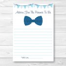 Chevron Bow Tie Printable Baby Shower Mommy Advice Cards #A369