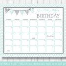 Green Chevron Baby Due Date Calendar Editable PDF #A364