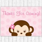 Pop Monkey Pink Party Favor Thank You Tags #A167