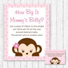 Pop Monkey Pink How Big Is Mommys Belly Baby Shower Game #A167