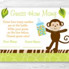 Wildlife Jungle Animals Baby Shower "Guess How Many?" Game Cards #A236