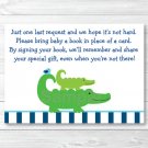 Preppy Alligator Printable Baby Shower Book Request Cards #A157