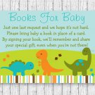 Baby Dinosaurs Printable Baby Shower Book Request Cards #A264