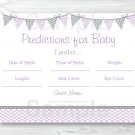 Purple & Grey Chevron Baby Shower Baby Predictions Game Cards Printable #A370