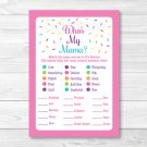 Pink Baby Sprinkle Baby Shower Baby Animal Match Game Printable #A357