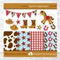Cowboy Western Clipart & Digital Paper #A284