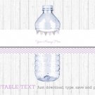 Purple & Grey Chevron Water Bottle Labels Printable Editable PDF #A370