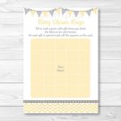 Yellow Chevron Printable Baby Shower Bingo Cards #A356