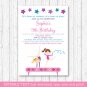 Gymnastics Birthday Invitation Printable Editable PDF #A383