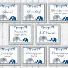 Navy Blue & Grey Chevron Baby Shower Table Signs - 8 Printable Signs #A373