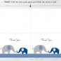 Navy Blue & Grey Chevron Elephant Thank You Card Printable #A373