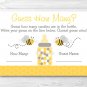 Yellow & Grey Bumble Bee Gender Neutral Baby Shower "Guess How Many?" Game Cards #A359