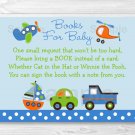 Transportation Vehicles Car Sailboat Printable Baby Shower Book Request Cards #A111