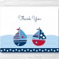 Nautical Sailboat Blue & Red Thank You Card Printable #A123