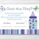 Lavender Butterfly Garden Baby Shower "Guess How Many?" Game Cards #A218