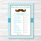 Little Man Mustache Chevron Printable Baby Shower "Price Is Right!" Game Cards #A376