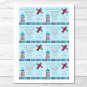 Blue & Red Airplane Baby Shower "Guess How Many?" Game Cards #A283