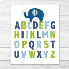 Lil Peanut Elephant Alphabet Boys Printable Nursery Wall Art #A294