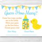 Rubber Duck Baby Shower "Guess How Many?" Game Cards #A367
