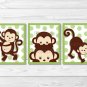 Pop Monkey Green Printable Nursery Wall Art #A125