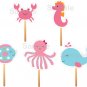 Pink Under The Sea Whale Octopus Party Cutouts Decorations Printable #A262
