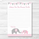 Pink Elephant Chevron Printable Baby Shower Mommy Advice Cards #A186