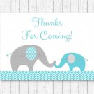 Teal Chevron Elephant Party Favor Thank You Tags #A374