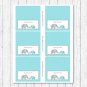 Teal Chevron Elephant Buffet Tent Cards & Place Cards Editable PDF #A374