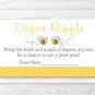 Yellow & Grey Bumble Bee Printable Baby Shower Diaper Raffle Tickets #A359