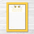 Yellow & Grey Bumble Bee Gender Neutral Printable Baby Shower Mommy Advice Cards #A359