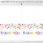 Art Birthday Party Rainbow Art Party Thank You Card Printable #A280