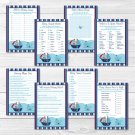 Nautical Pirate Whale Baby Shower Games Pack - 8 Printable Games #A287