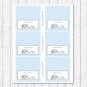 Blue Chevron Elephant Buffet Tent Cards & Place Cards Editable PDF #A187