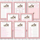 Pink Willow Deer Baby Shower Games Pack - 8 Printable Games #A200