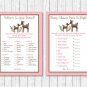 Pink Willow Deer Baby Shower Games Pack - 8 Printable Games #A200