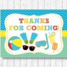 Boys Pool Party Printable Party Favor Thank You Tags #A343