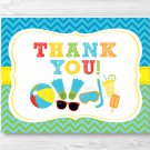 Boys Pool Party Thank You Card Printable #A343