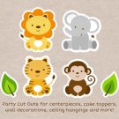 Cute Jungle Safari Animals Party Cutouts Decorations Printable #A398