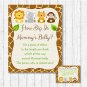 Cute Jungle Safari Animals How Big Is Mommys Belly Baby Shower Game #A398