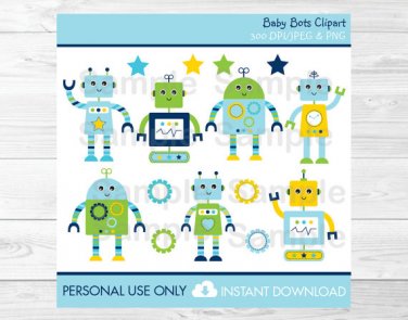 Robots Baby Bots Clipart #A252