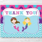 Mermaid Birthday Pool Party Thank You Card Printable #A363