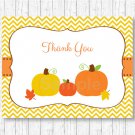 Pumpkin Chevron Gender Neutral Thank You Card Printable #A400