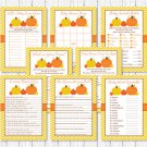Pumpkin Chevron Gender Neutral Baby Shower Games Pack - 8 Printable Games #A400