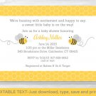 Yellow & Grey Bumble Bee Printable Baby Shower Invitation Editable PDF #A359