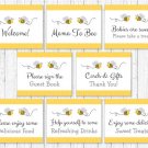 Yellow & Grey Bumble Bee Baby Shower Table Signs - 8 Printable Signs #A359